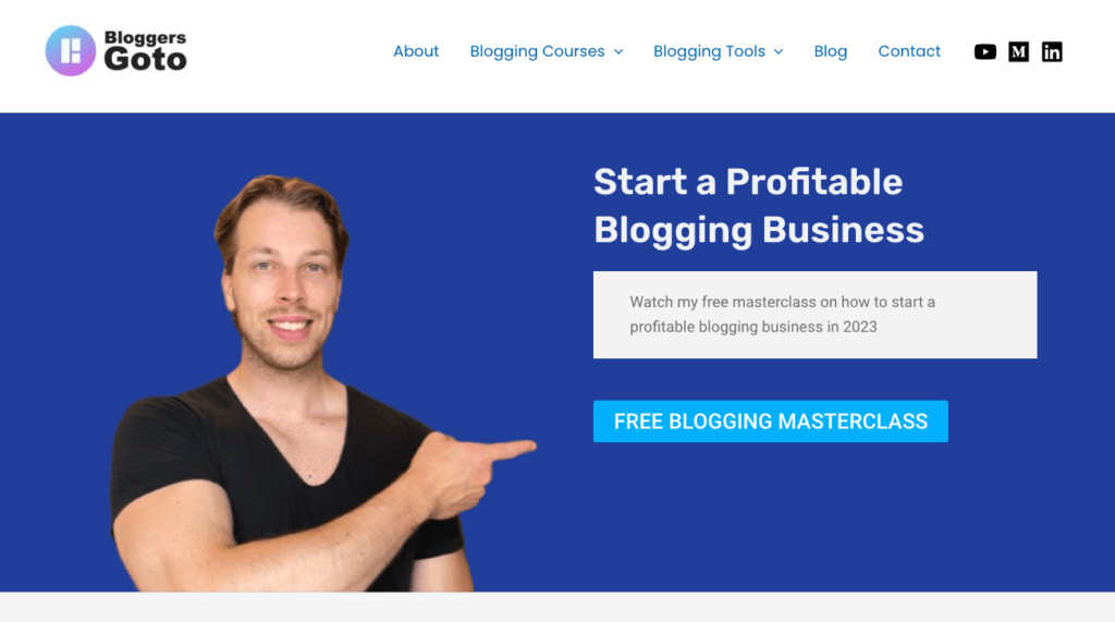 Free blogging masterclass CTA