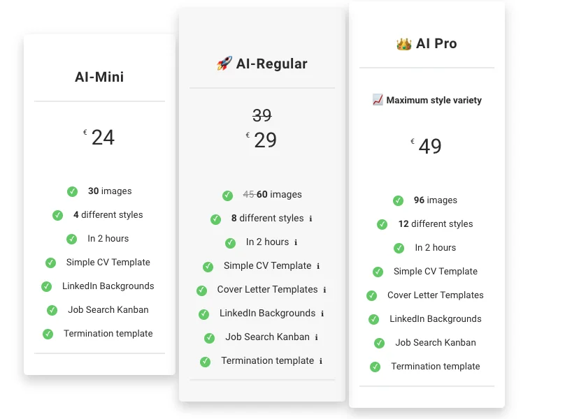 Pricing page